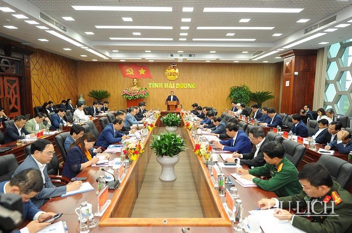 Thủ tướng Chính phủ Phạm Minh Chính chủ trì cuộc làm việc với lãnh đạo tỉnh Hải Dương.